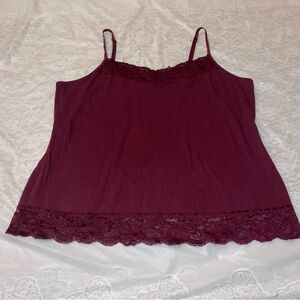 Vintage Y2K Cato Woman Deep Red Lace Plus Size Camisole Size 22/24W